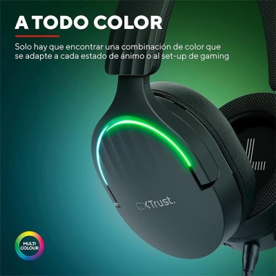 AURICULARES + MICROFONO TRUST GAMING RGB GXT 490 FAYZO HEADSET 7.1 BLACK