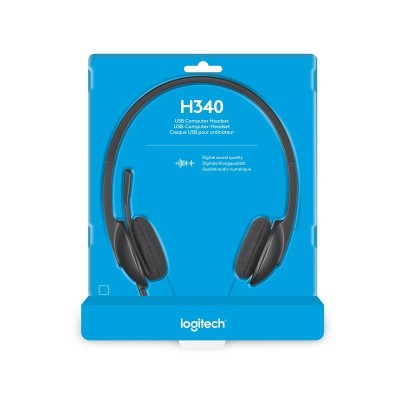 AURICULARES+ MICROFONO LOGITECH H340 USB BLACK