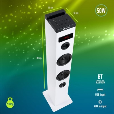 ALTAVOCES TORRE DE SONIDO NGS SKYCHARM 50W BLUETOOTH WHITE