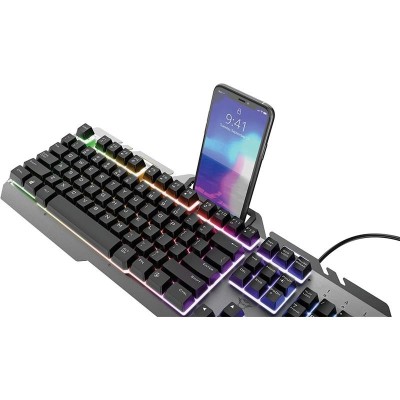 TECLADO TRUST GXT 853 ESCA GAMING METALICO USB RGB