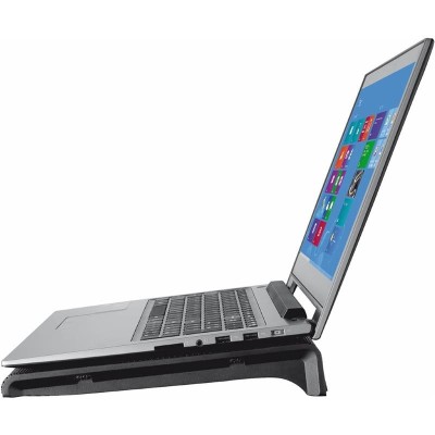 SOPORTE + VENTILADOR NOTEBOOK TRUST HASTA 17.4 BLACK