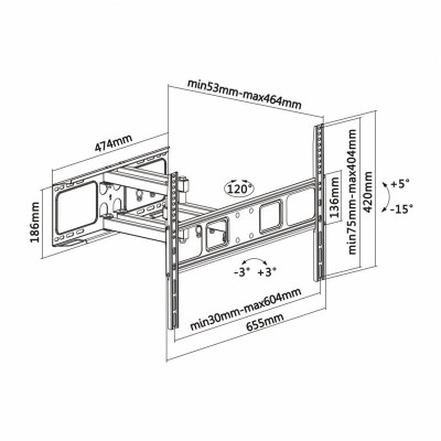 SOPORTE PARED TV MONITOR AISENS 37-70 40KG INCLINABLE/GIRATORIO