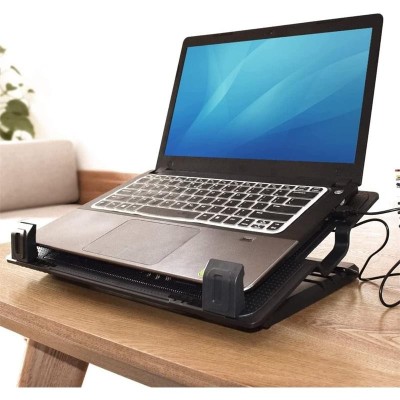 SOPORTE + VENTILADOR NOTEBOOK EWENT HASTA 17.4 BLACK