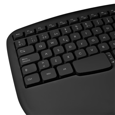 TECLADO PHOENIX K201 ERGONOMICO WIRELESS BLACK