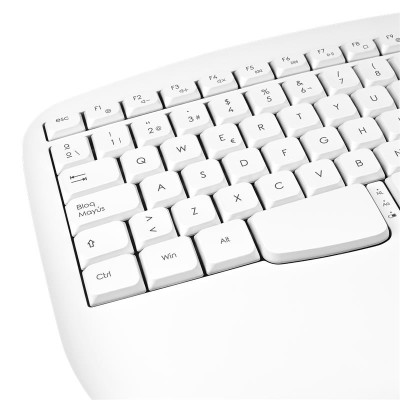 TECLADO PHOENIX K201 ERGONOMICO WIRELESS WHITE