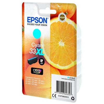 TINTA EPSON C13T33624012 CYAN XL 33XL