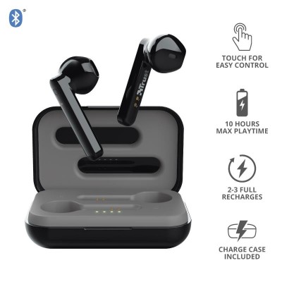 AURICULARES TRUST PRIMO TOUCH EARPHONES BLUETOOTH WIRELESS BLACK