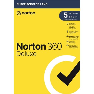 NORTON 360 DELUXE 50GB ES 1 USER 5 DEVICE 1 AÑO L. ELECTRONICA