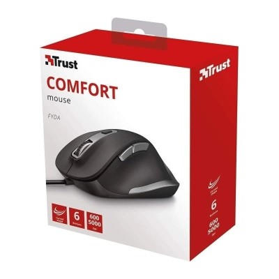 RATON TRUST FYDA WIRED COMFORT ERGONOMICO ECO USB BLACK