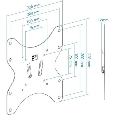 SOPORTE PARED TV MONITOR TOOQ 23-42 35KG BLACK