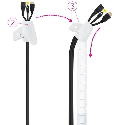 ORGANIZADOR DE CABLE NANOCABLE FLEXIBLE 25MM 1M WHITE