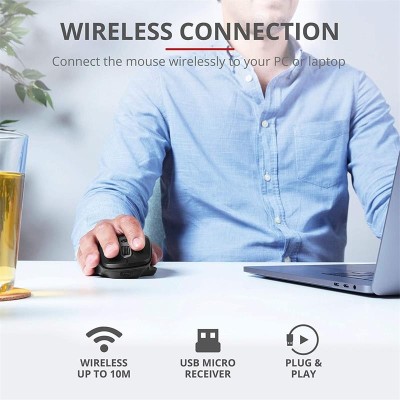 RATON TRUST OZAA ERGONOMICO RECARGABLE WIRELESS BLACK