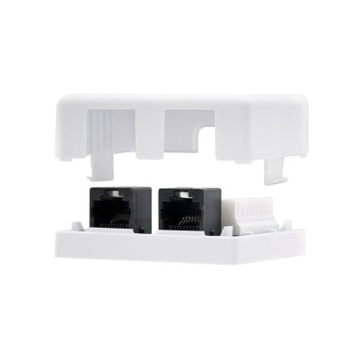 ROSETA DE PARED NANOCABLE 2XRJ45 CAT.6 UTP WHITE