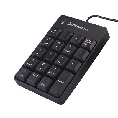 TECLADO NUMERICO PHOENIX KEYPAD USB 19 TECLAS BLACK