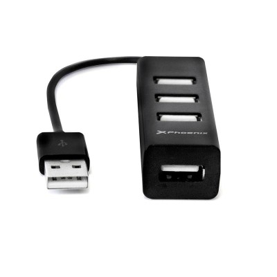 HUB USB PHOENIX 4 PUERTOS USB 2.0 BLACK