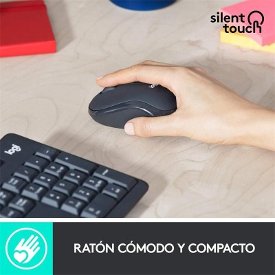 KIT TECLADO Y RATON WIRELESS SILENT TOUCH MK295 LOGITECH GRIS