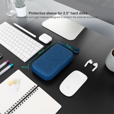 FUNDA TOOQ PARA DISCO DURO EXTERNO DE 2,5 BLUE