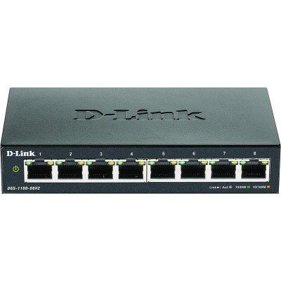 SWITCH D-LINK GIGABIT 8 PUERTOS DGS-1100-08V2/E EASYSMART GESTIONABLE