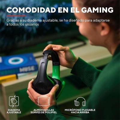 AURICULARES + MICROFONO TRUST GAMING GXT 415X ZIROX MULTI HEADSET GREEN