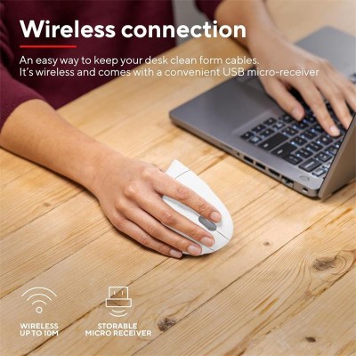 RATON TRUST VERTO WIRELESS ERGONOMIC WHITE