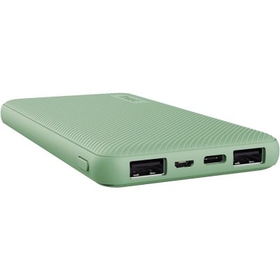 POWERBANK TRUST PRIMO SLIM 10000MAH X2 USB-A + USB-C + MICRO-USB ECO GREEN