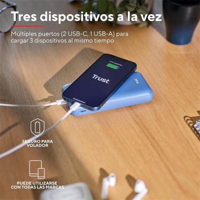 POWERBANK TRUST REDOH 20000MAH USB-A + X2 USB-C BLUE