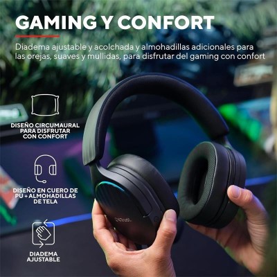 AURICULARES + MICROFONO TRUST GAMING RGB GXT 490 FAYZO HEADSET 7.1 BLACK