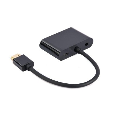 ADAPTADOR GEMBIRD HDMI/M A HDMI/H + VGA/H + CABLE AUDIO BLACK