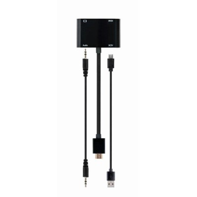 ADAPTADOR GEMBIRD HDMI/M A HDMI/H + VGA/H + CABLE AUDIO BLACK