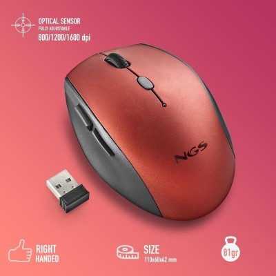 RATON NGS BEE RED ERGONOMICO WIRELESS SILENT RED