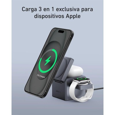 CARGADOR ANKER CUBO 3 EN 1 MAGSAFE AURICULARES+SMARTPHONE+RELOJ 30W USB-C