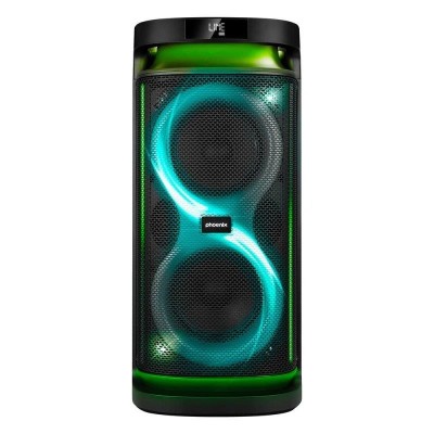 ALTAVOZ PHOENIX RUMBLEBOSS USB MICROSD FM BT RGB 80W KARAOKE + 2 MICROFONOS