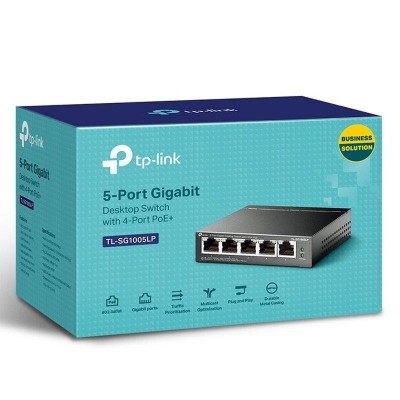 SWITCH TP-LINK GIGABIT 5 PUERTOS 4 POE+ TL-SG1005LP