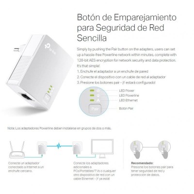 KIT DE NANO ADAPTADORES POWERLINE TP-LINK ETHERNET AV600 (TL-PA4010)