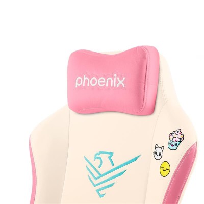 SILLA GAMING PHOENIX NOVA CUERO CREAM EDITION WHITE/PINK