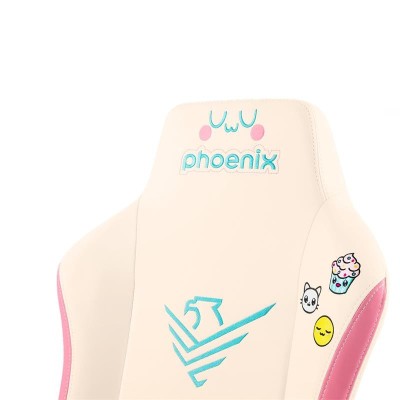 SILLA GAMING PHOENIX NOVA CUERO CREAM EDITION WHITE/PINK