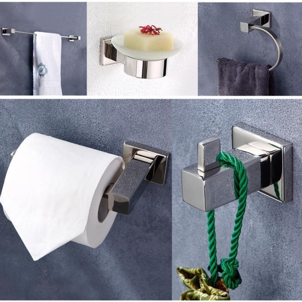 ACCESORIOS DE BAÃO SERIE CRETA 5PIEZAS NIQUEL BENOTTI