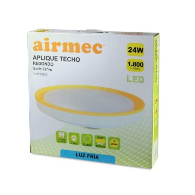 APLIQUE LED TECHO 24W SERIE ZAFIRO LUZ FRÃA AIRMEC