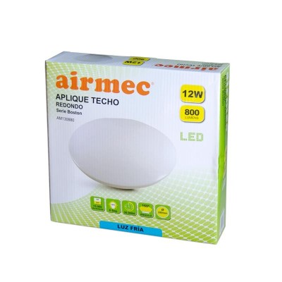 APLIQUE LED TECHO REDONDO 12W SERIE BOSTON LUZ FRÃA AIRMEC