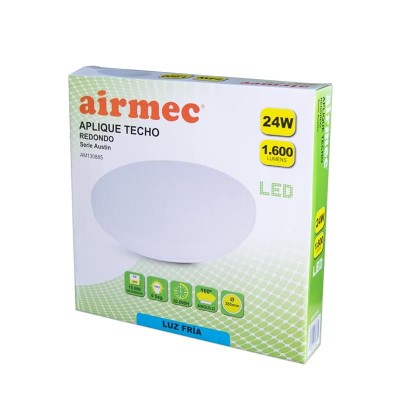 APLIQUE LED TECHO REDONDO 24W SERIE AUSTIN LUZ FRÃA AIRMEC