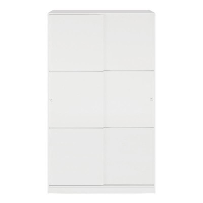 ARMARIO 2 PUERTAS CORREDERAS 200X120X50CM BLANCO BRILLO MOMI