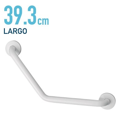 ASA DE BAÑO ANGULAR BLANCA INOX 304 BENOTTI 2.5X39.3CM