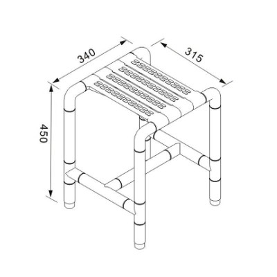 ASIENTO DE DUCHA BENOTTI 34X45X31.5CM