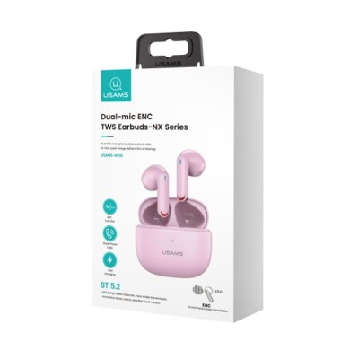 AURICULARES INALÃMBRICOS BLUETOOTH SERIE BT5.2 CON ESTUCHE ROSA USAMS