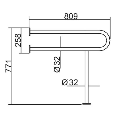 BARANDILLA DE APOYO INOX BENOTTI 77.1X80.9X3.2CM