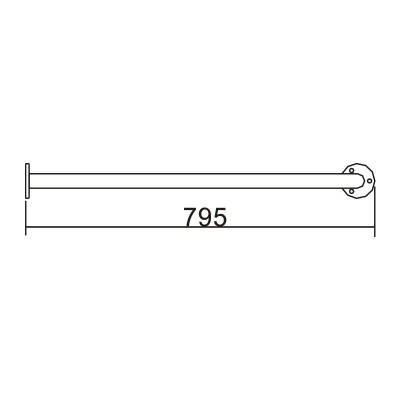 BARRA DE APOYO PARED-SUELO INOX 304 BENOTTI 87.1X79.5X3.2CM