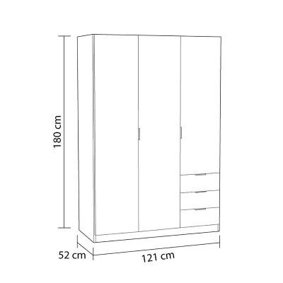 ARMARIO 3P+ 3CAJONES 180X121X52CM R. CANADIAN/BL. ARTIK MOMI