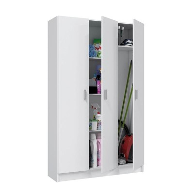 ARMARIO MULTIUSOS ESCOBERO 3P 180X109X37CM BLANCO MOMI