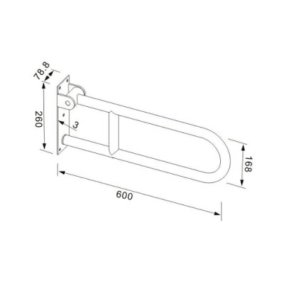 ASA DE BAÑO ABATIBLE INOX BLANCA BENOTTI 26X60X7.8CM