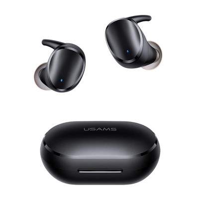 AURICULARES INALÃMBRICOS BLUETOOTH SERIE BT5.0 CON ESTUCHE NEGRO USAMS